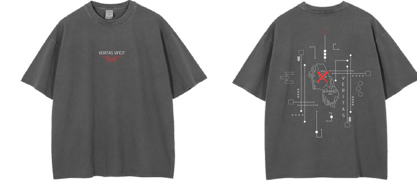 Marcus Aurelius Oversized Tee - Charcoal Gray